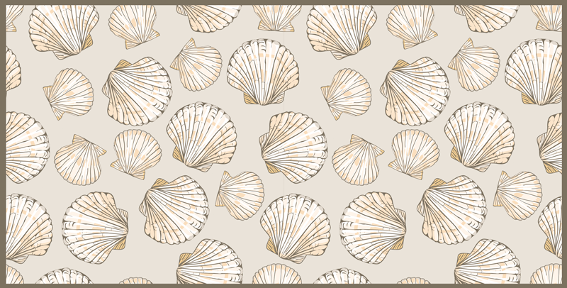 Gilded Seashells floral vinyl carpet - TenStickers