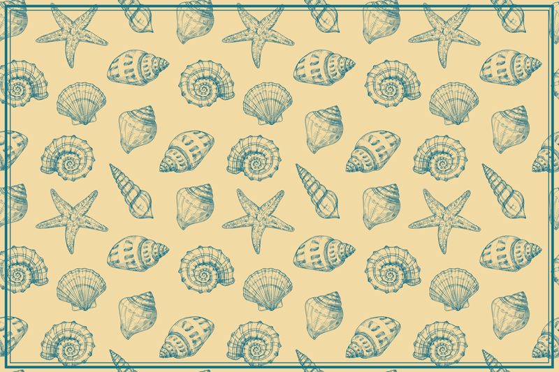 Seashell Motif animal vinyl carpet - TenStickers