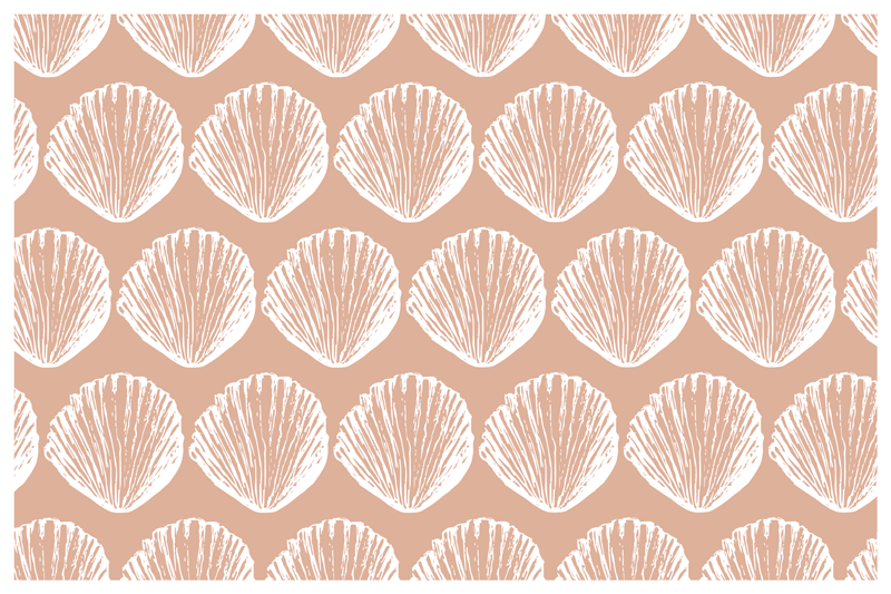 Seashell Pattern floral vinyl carpet - TenStickers