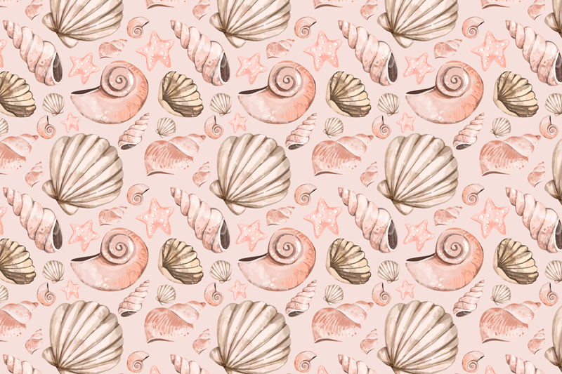 Seashell Patterns animal vinyl carpet - TenStickers
