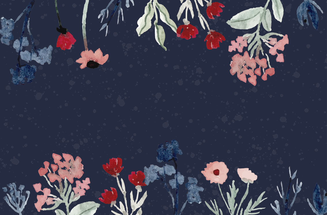 Botanical Flower Illustrations floral vinyl carpet - TenStickers