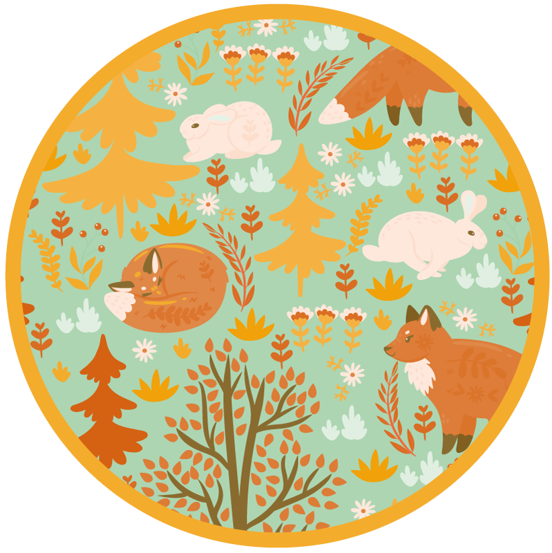 Wood Creatures kids vinyl rug - TenStickers