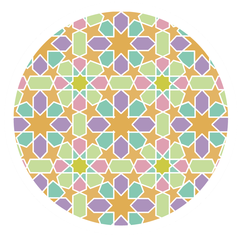 Star Mosaic Circle geometric vinyl carpet - TenStickers