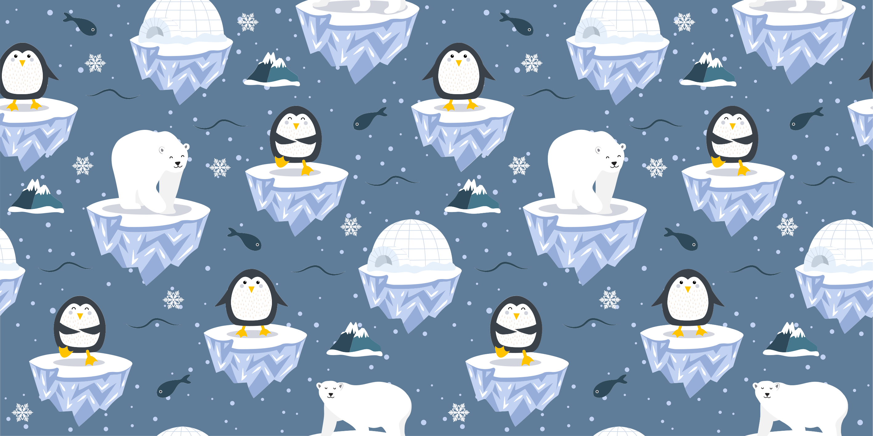 Polar Celebration animal vinyl carpet - TenStickers