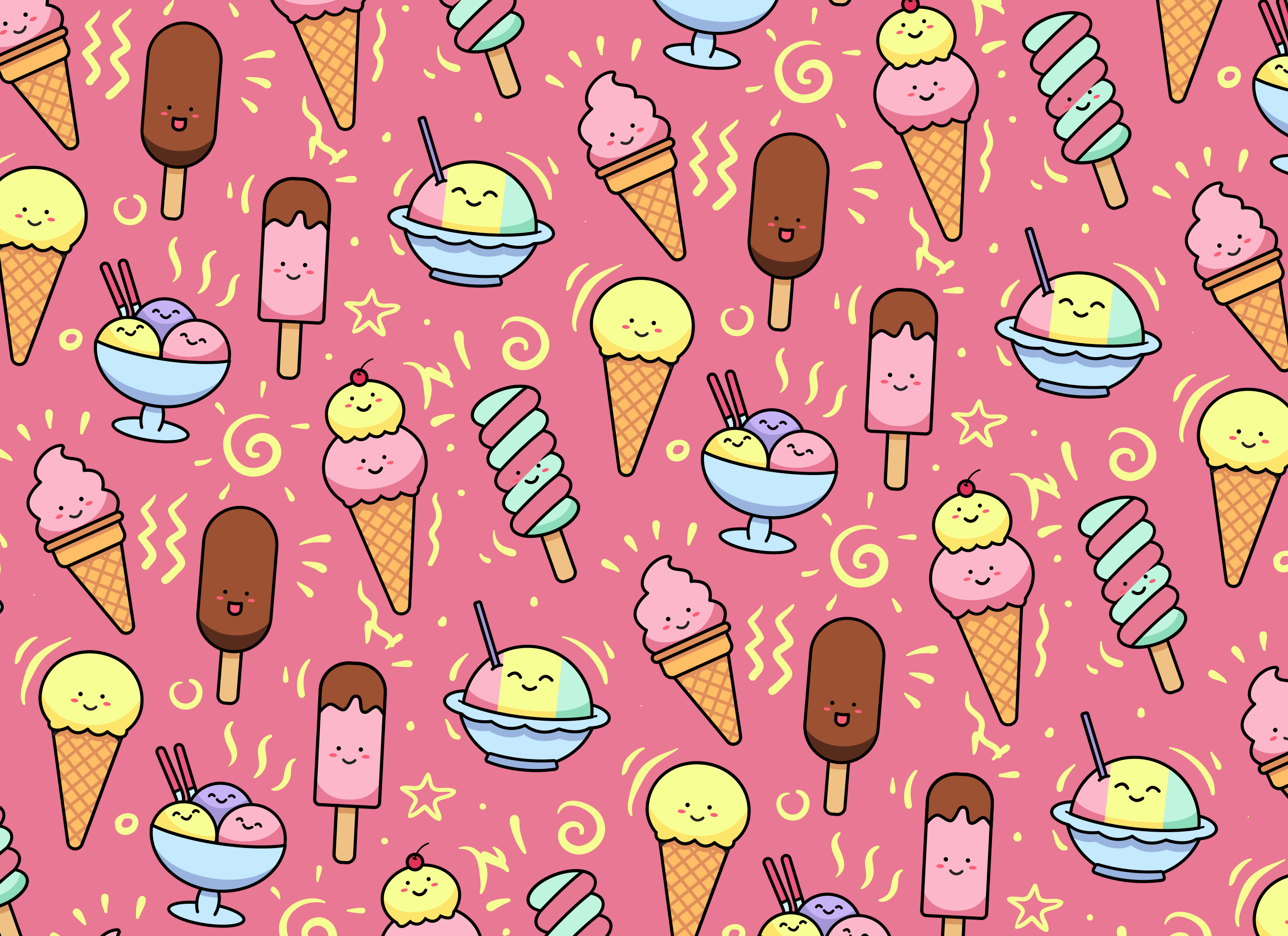 Playful Dessert Pattern kids vinyl carpet - TenStickers