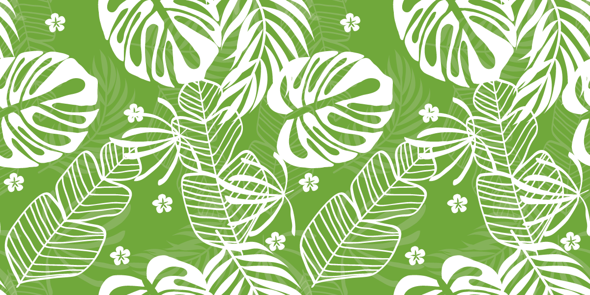 Green Tropical Motif floral vinyl carpet - TenStickers