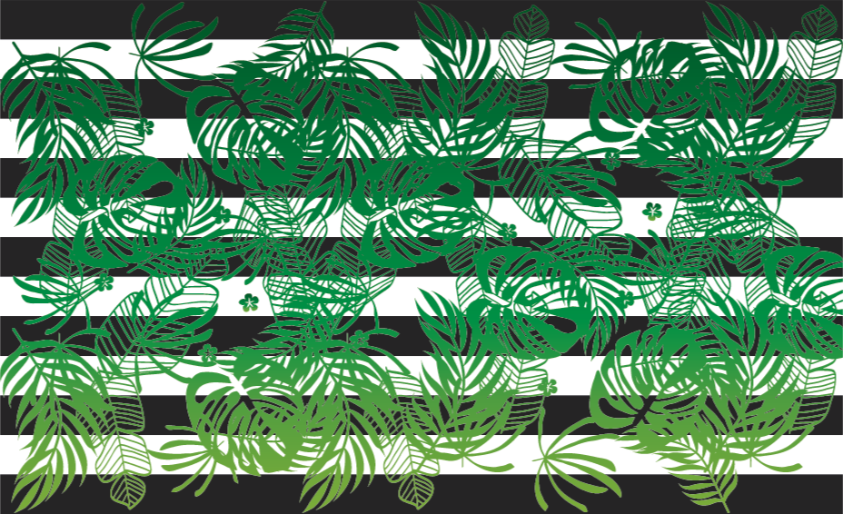 Tropical leaf patterns floral vinyl carpet - TenStickers