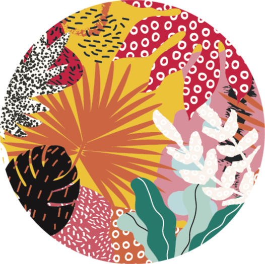 Tropical Botanical Harmony floral vinyl carpet - TenStickers