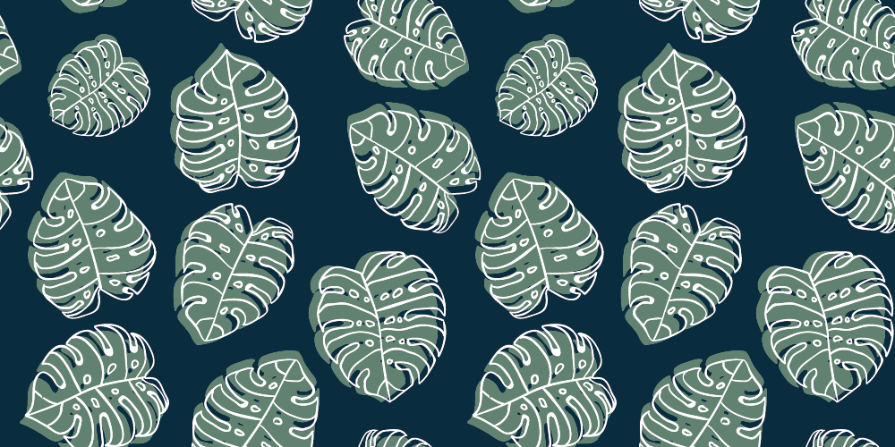 Monstera Leaf Pattern floral vinyl carpet - TenStickers