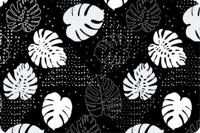 Monochrome botanical floral vinyl carpet - TenStickers
