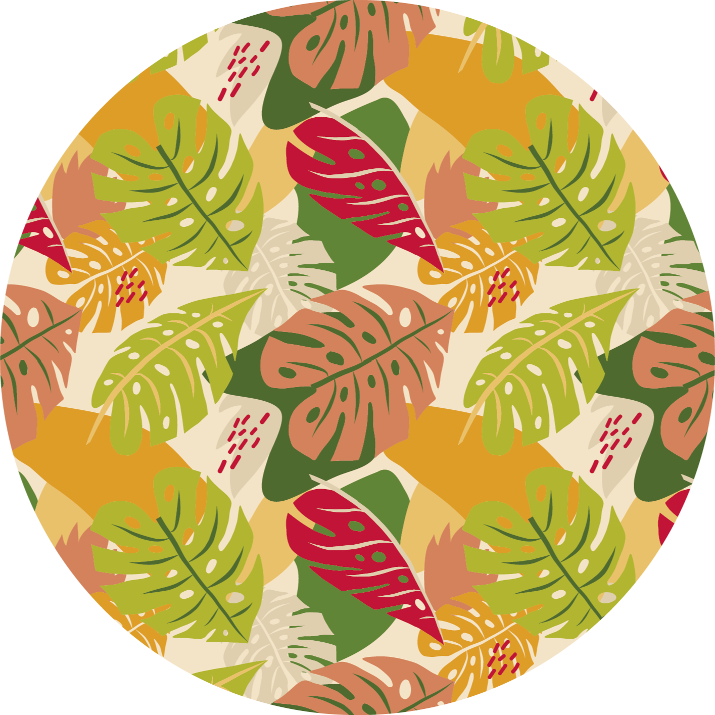 Tropical foliage pattern floral vinyl carpet - TenStickers