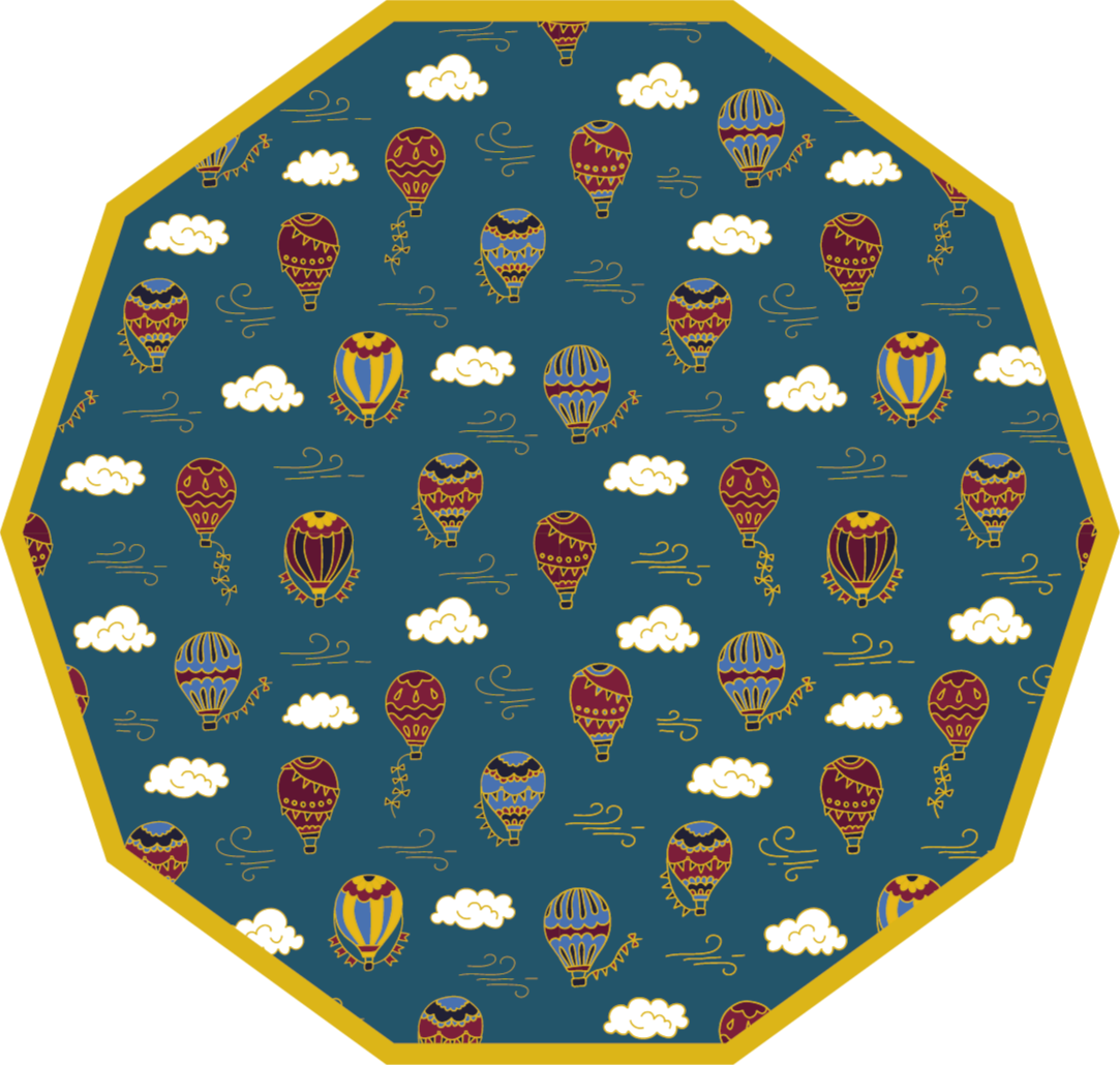 Hot Air Balloons kids vinyl carpet - TenStickers