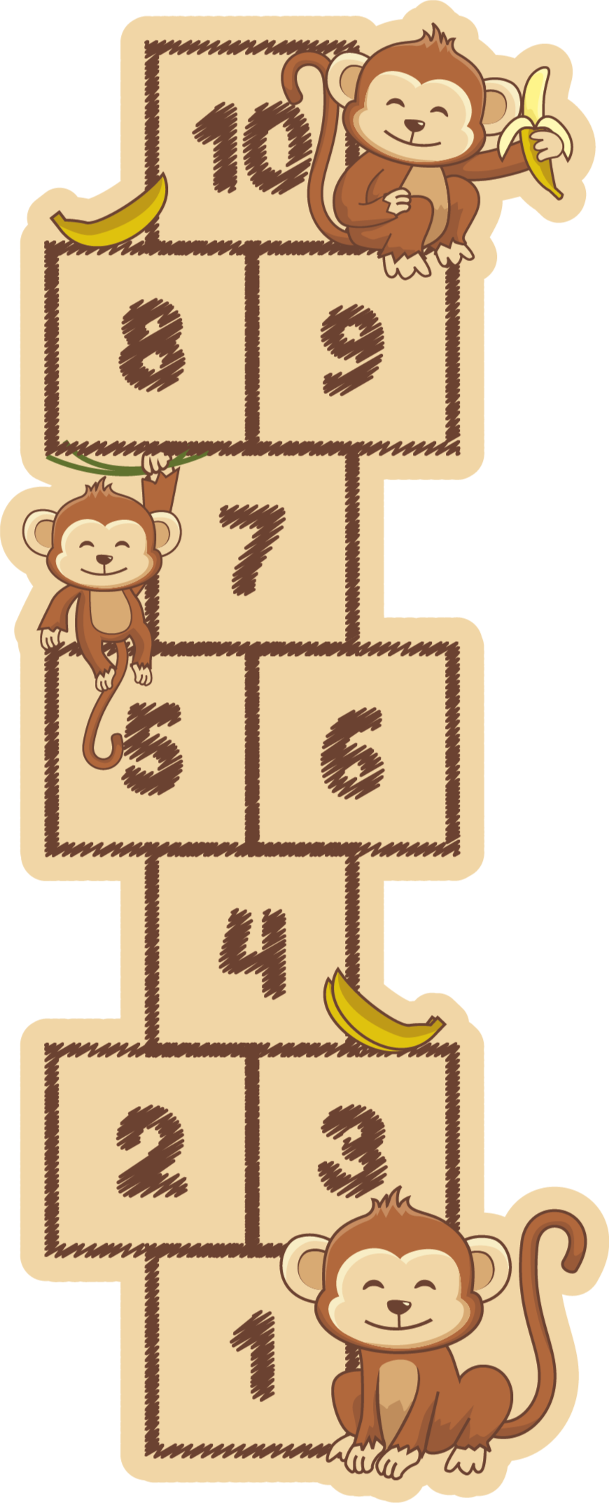 Monkey Hopscotch kids vinyl carpet - TenStickers