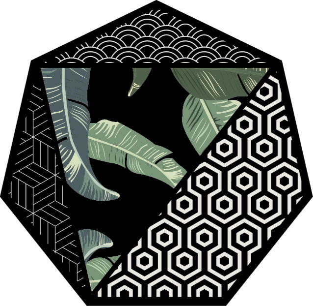 Botanical hexagon floral vinyl carpet - TenStickers