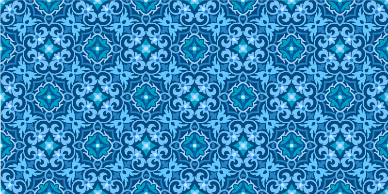 Ornamental Blue Pattern tile vinyl carpet - TenStickers