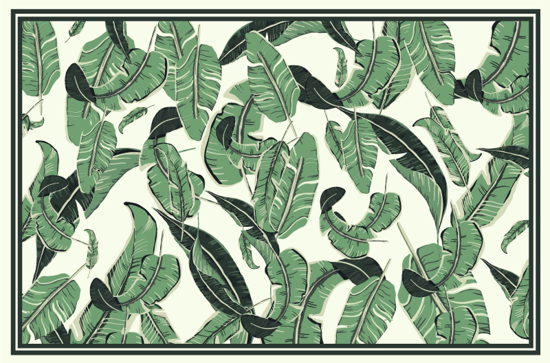 Banana Leaf Design floral vinyl carpet - TenStickers