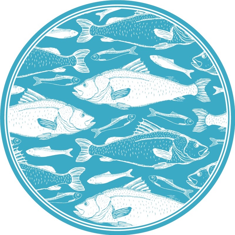 Aquatic Fauna Motif animal vinyl carpet - TenStickers