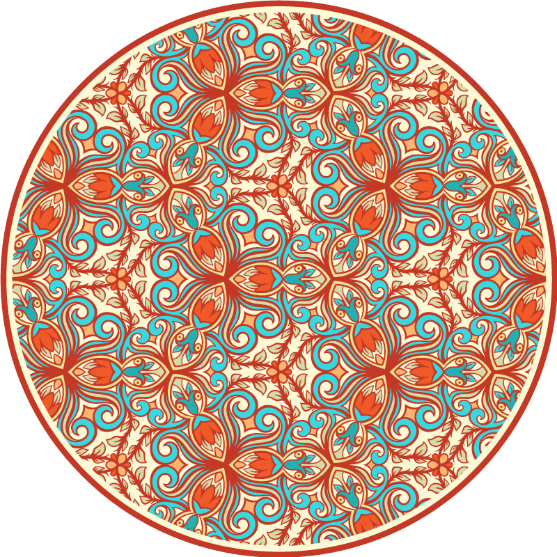 Ornate Circular Pattern mandala vinyl carpet - TenStickers