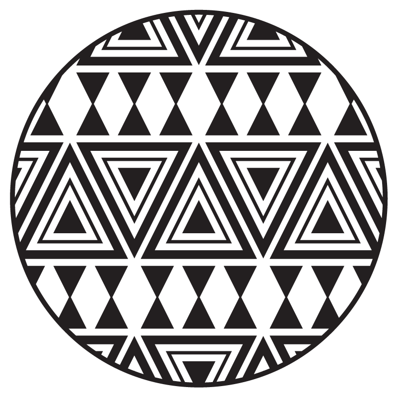 Circular Tribal Patterns geometric vinyl carpet - TenStickers