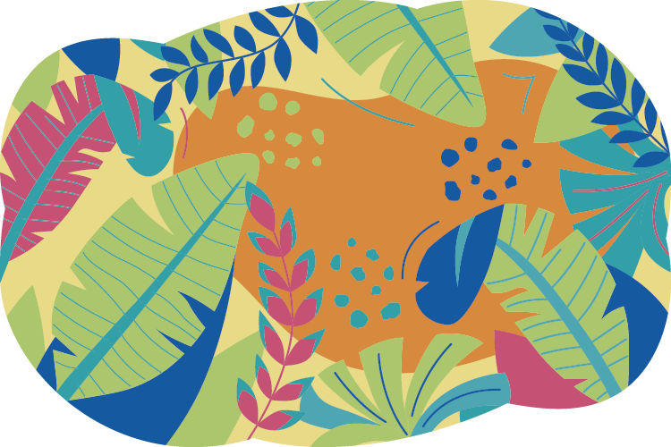 Tropical Foliage Motif nature vinyl carpet - TenStickers