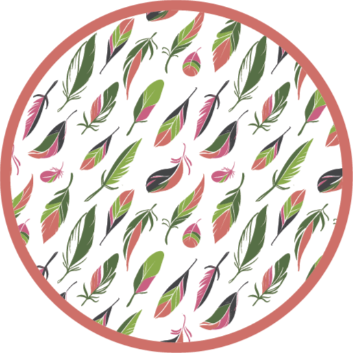 Botanical Patterned Circle floral vinyl carpet - TenStickers
