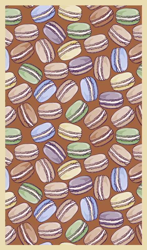 Colorful Macarons Pattern kitchen vinyl carpet - TenStickers
