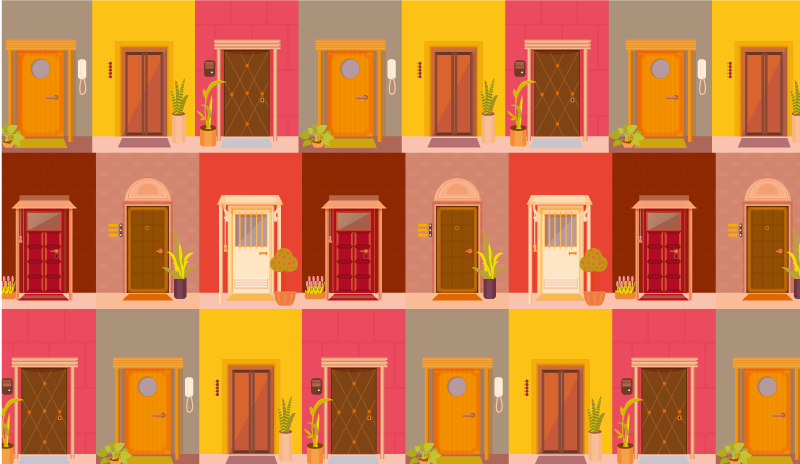 Colorful Doorway Pattern minimalist vinyl carpet - TenStickers