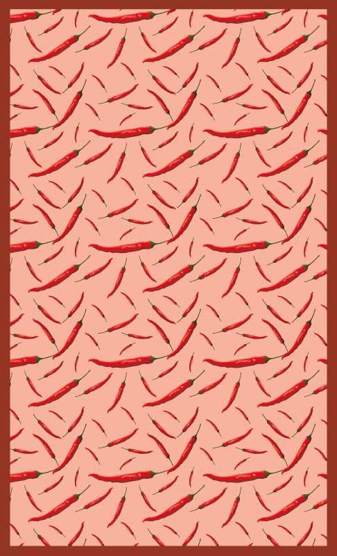 Chili Pepper Pattern kitchen vinyl carpet - TenStickers