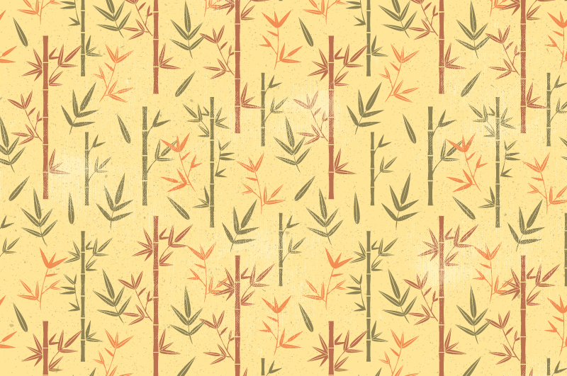 Botanical Bamboo floral vinyl carpet - TenStickers