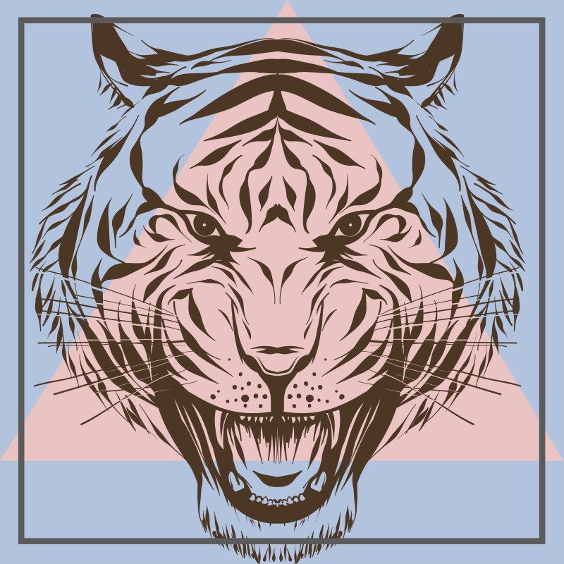 Stylized Tiger Portrait animal vinyl carpet - TenStickers