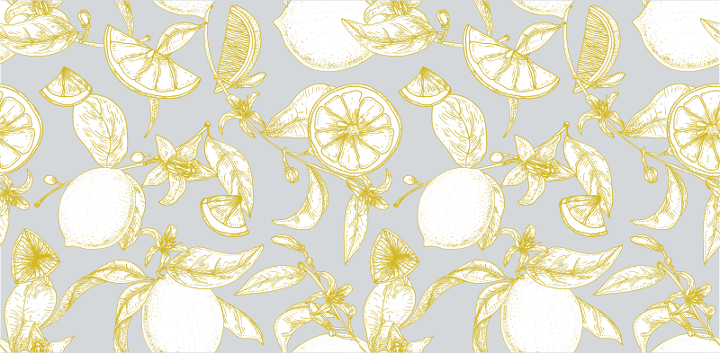 Citrus Botanical Pattern floral vinyl carpet - TenStickers
