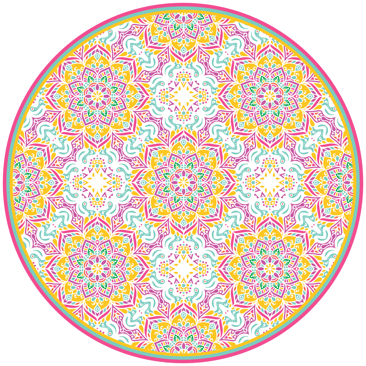 Mandala vinyl carpet circular mandala design - TenStickers