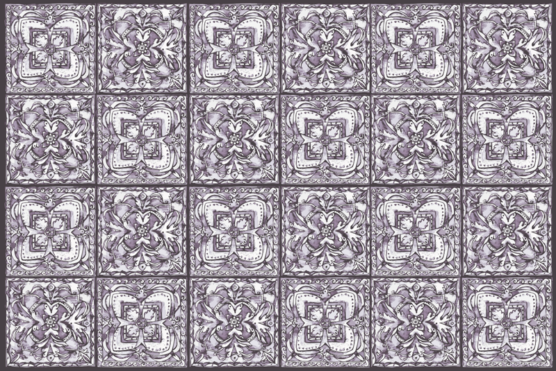 Monochrome Tilework tile vinyl carpet - TenStickers