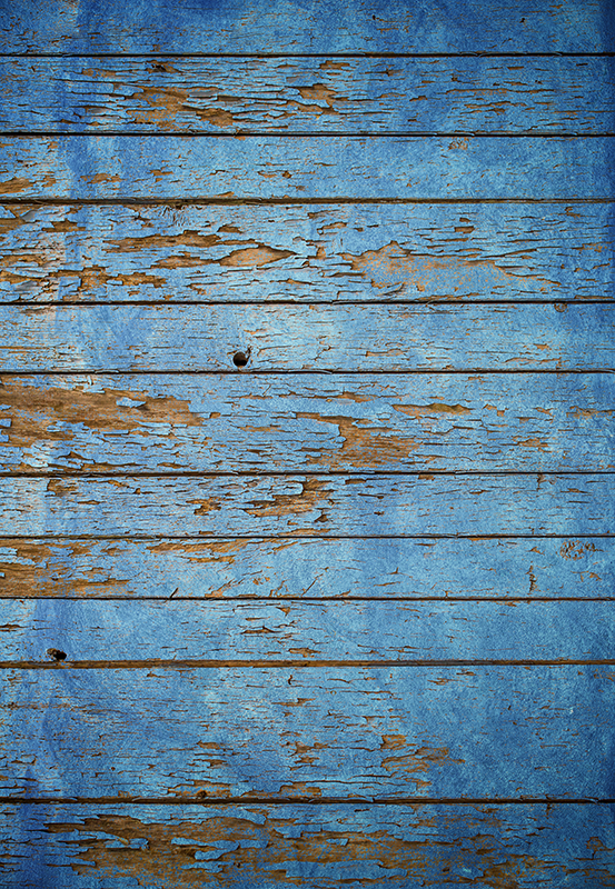 Distressed Blue Planks wood effect vinyl carpet - TenStickers