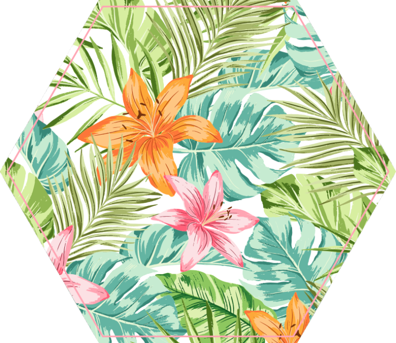 Tropical Flora floral vinyl carpet - TenStickers
