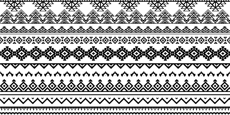 Ethnic black and white print geometric rugs - TenStickers