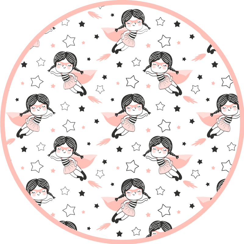 Ballerina Circular Playarea kids vinyl carpet - TenStickers