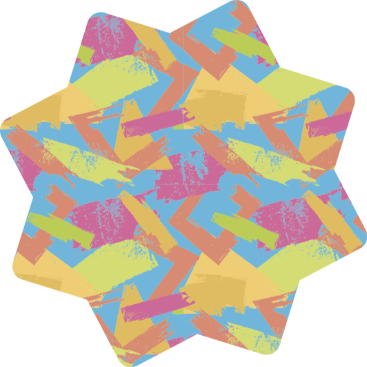 Colorful Abstract Shapes geometric vinyl carpet - TenStickers