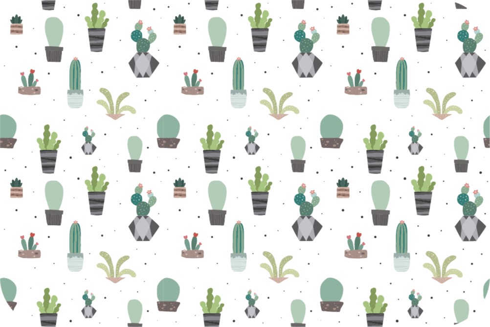 Vinyl carpet cactus in containers - TenStickers