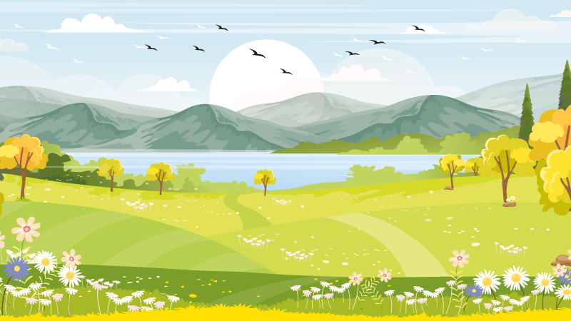 Pastoral Landscape nature vinyl carpet - TenStickers