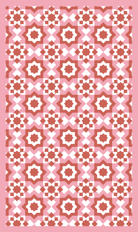 kitchen vinyl rug red squares tile carpet - TenStickers