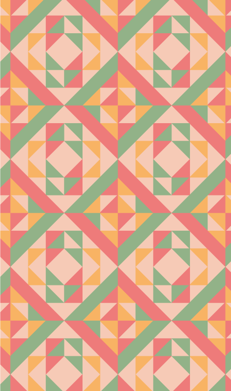 Geometric vinyl carpet geometric patterned set - TenStickers