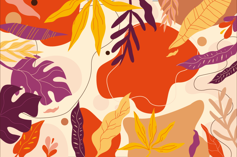 Autumn Foliage Patterns nature vinyl carpet - TenStickers