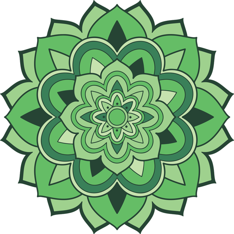 Mandala vinyl carpet green mandala emblem - TenStickers