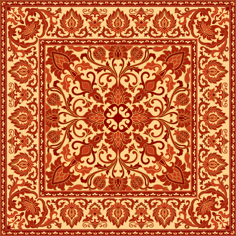 Ornate Baroque Inspiration vintage vinyl carpet - TenStickers