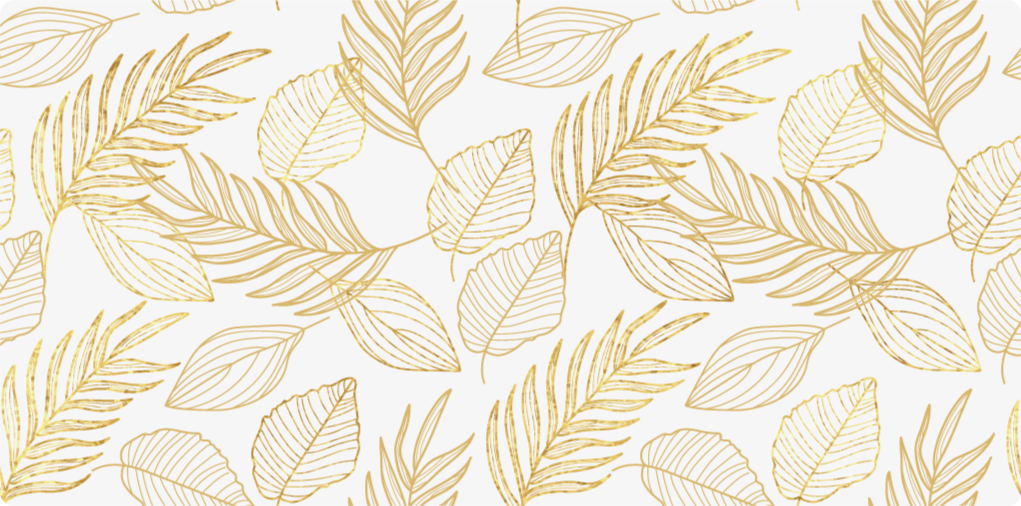 White and Golden Leaf vinyl rug - TenStickers