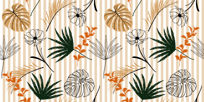 Botanical Theme floral vinyl carpet - TenStickers