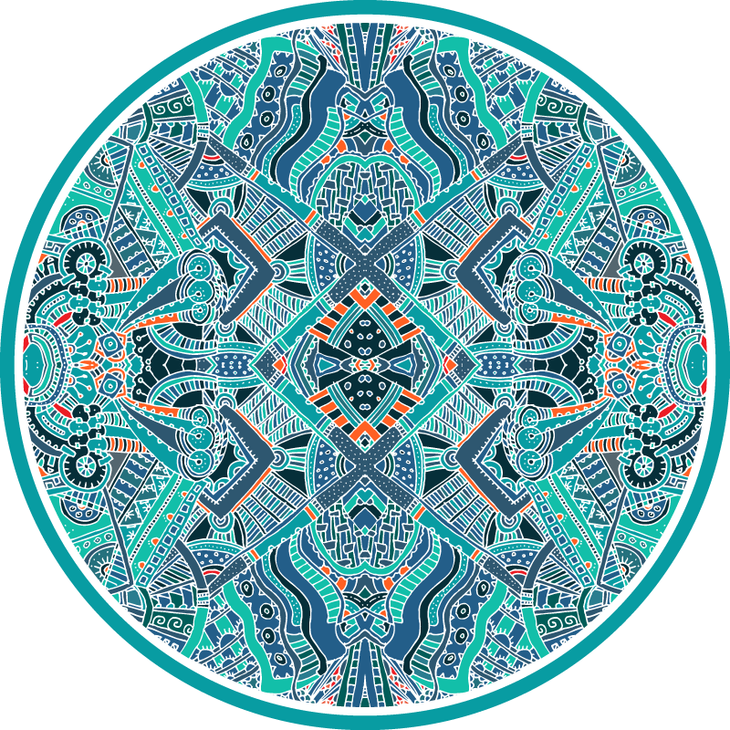 Mandala circularity mandala vinyl carpet - TenStickers
