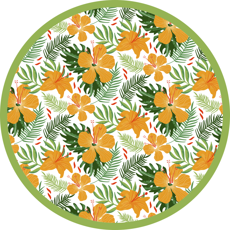 Tropical Blossom Unity floral vinyl carpet - TenStickers