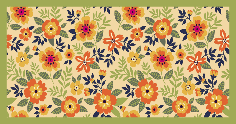 Botanical Garden Style floral vinyl carpet - TenStickers